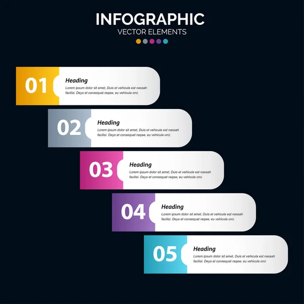 Вариант Инфографическая Диаграмма Годового Отчета Веб Дизайн Бизнес Концепции Шагов — стоковый вектор