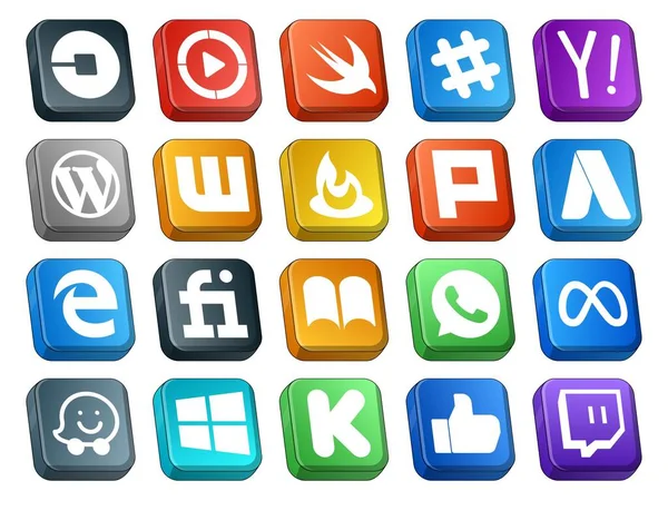 Social Media Icon Pack Inclusief Vijf Adwords Hoe Gaat Het — Stockvector