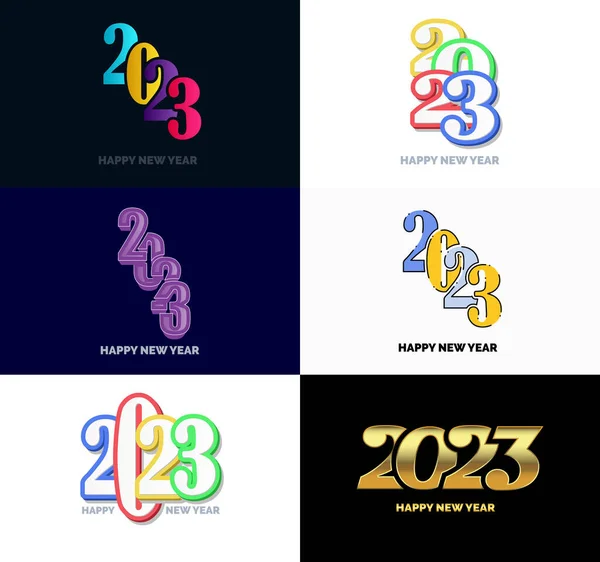 Big Collection 2023 Happy New Year Symbols Cover Business Diary — Stock Vector