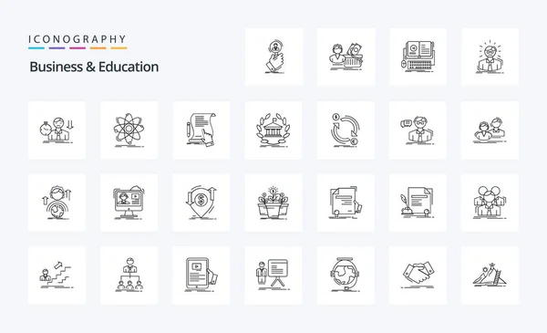 Pack Icônes Business Education Line — Image vectorielle