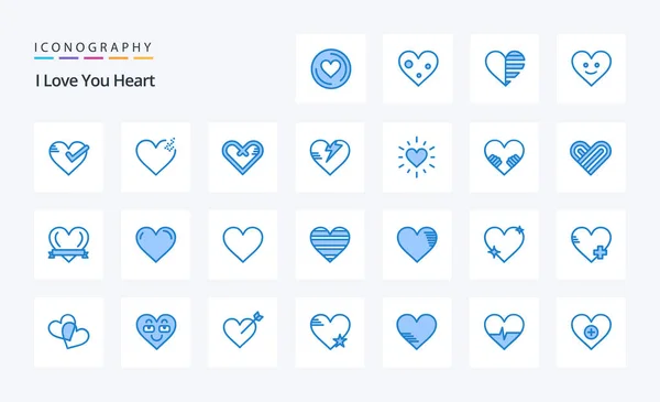 Heart Blue Icon Pack — Stock Vector