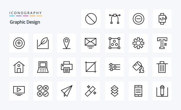 Design Line Icon Pack — Vetor de Stock