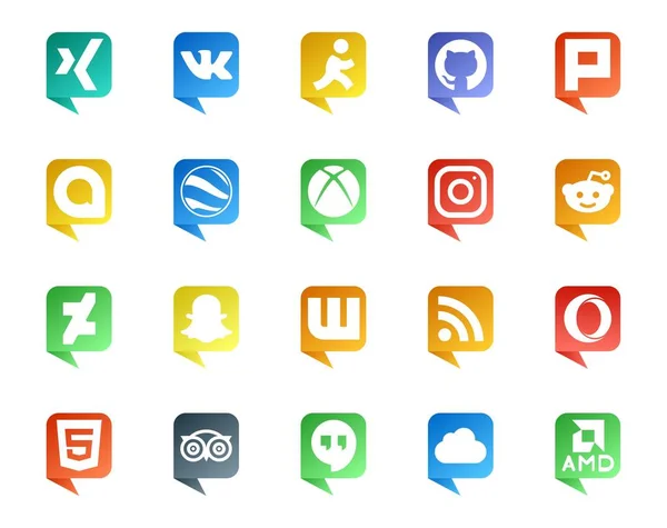 Sosyal Medya Konuşma Baloncuk Tarzı Logosu Seyahat Gibi Html Instagram — Stok Vektör