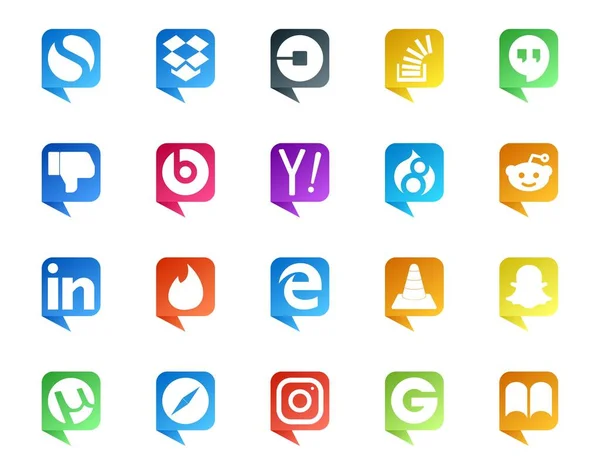 Social Media Discours Bubble Style Logo Comme Amadou Reddit Débordement — Image vectorielle