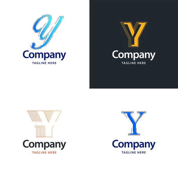 Letter Big Logo Pack Design Creatief Modern Logo Ontwerp Voor — Stockvector