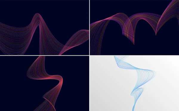 Moderne Welle Kurve Abstrakte Präsentation Hintergrund Pack — Stockvektor