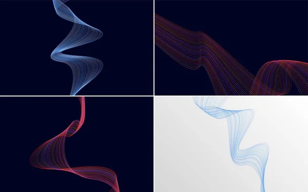 大胆かつユニークなデザインのための現代波曲線抽象的なベクトル背景 — ストックベクタ
