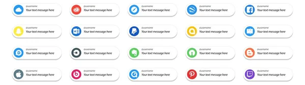 Redes Sociales Siga Botón Texto Place Evernote Coche Snapchat Uber — Archivo Imágenes Vectoriales