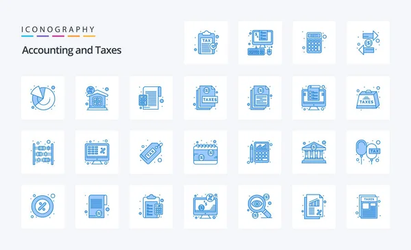 Taxes Blue Icon Pack — Stockový vektor