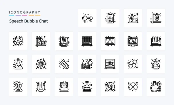 Chat Line Icon Pack — Stockvektor