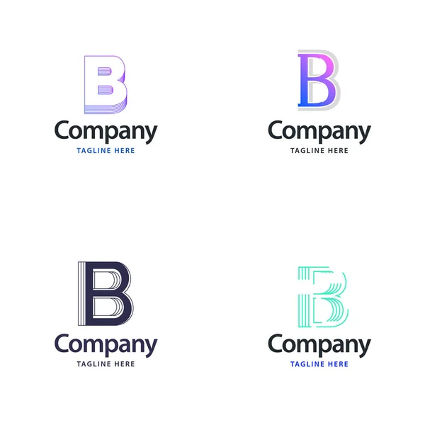 字母B大标志包装设计创意现代标志设计为您的业务 — 图库矢量图片