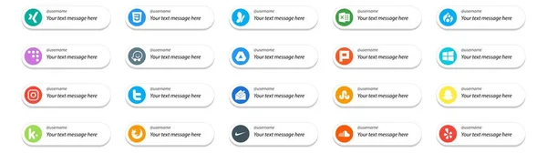 Social Media Follow Taste Und Text Place Firefox Momentaufnahme Pluralität — Stockvektor