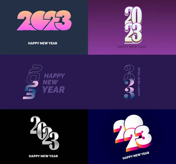 Big Set 2023 Happy New Year Logo Text Design 2023 — Stock Vector