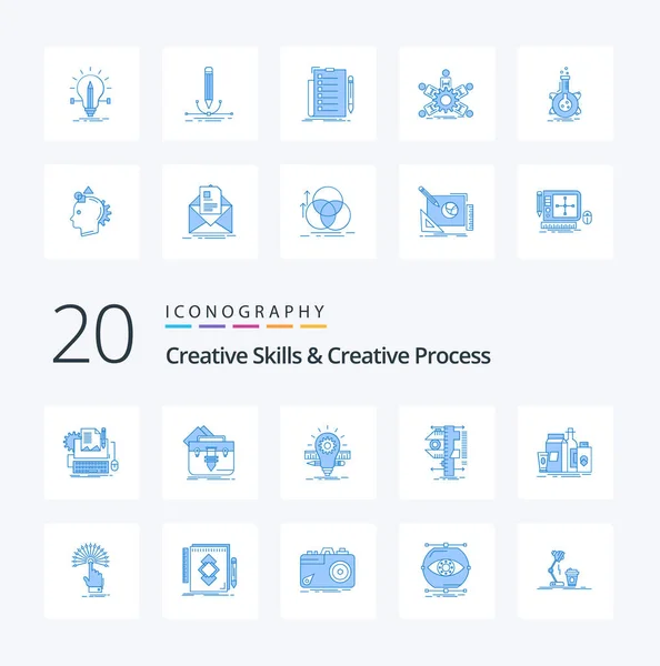 Creative Skills Creative Process Blue Color Icon Pack Caliper Folder — Stock Vector