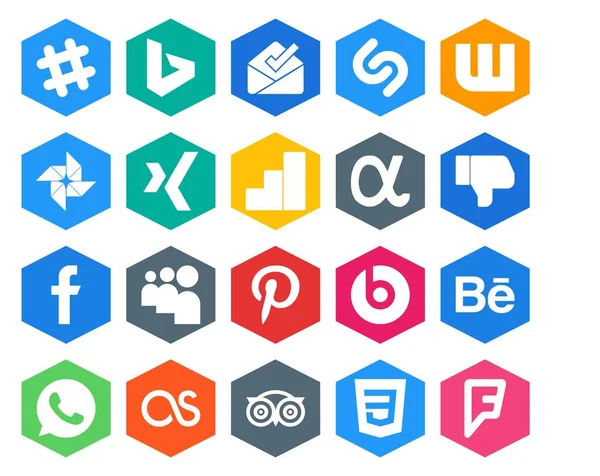 Social Media Icon Pack Including Lastfm Опасность Google Analytics Лучше — стоковый вектор