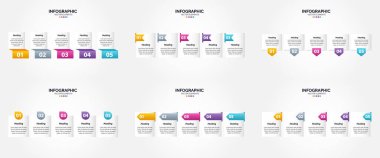 Broşürlerdeki reklamlar için düz tasarımda vektör illüstrasyon bilgileri ayarlandı. El ilanları. ve dergiler.