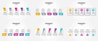 Vektör illüstrasyon bilgileri. İlan broşürü ve dergi için düz tasarım seti