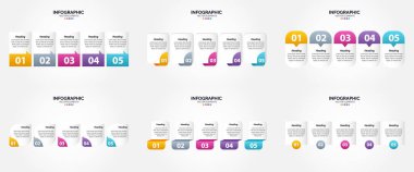 Vektör illüstrasyon bilgileri. İlan broşürü ve dergi için düz tasarım seti