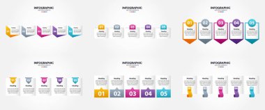 Bu vektör illüstrasyon seti reklam için bilgi grafikleri oluşturmak için mükemmeldir. Broşürler. El ilanları. ve dergiler.