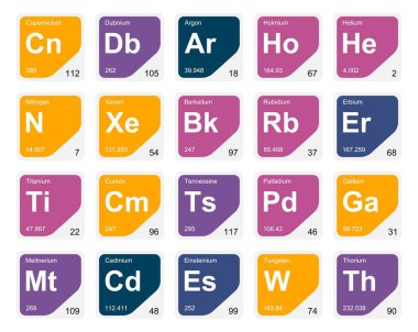 Simge Paketi Tasarımı elementlerinin 20 Preiyodik tablosu