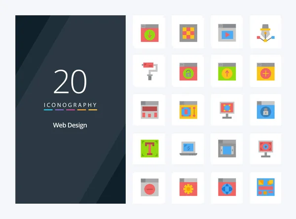 Web Design Płaska Ikona Kolorów Prezentacji — Wektor stockowy