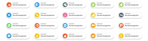 Social Media Follow Taste Und Text Place Zunder Boten Google — Stockvektor