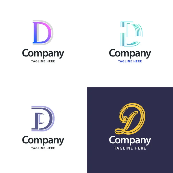 Letra Diseño Logo Grande Diseño Logos Modernos Creativos Para Negocio — Vector de stock