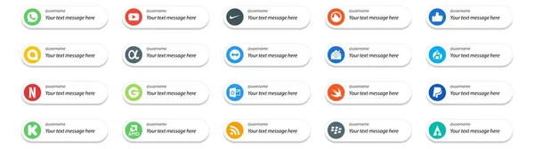 Social Media Follow Button Und Text Place Amd Paypal Teamviewer — Stockvektor