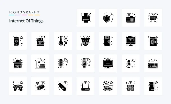 Internet Things Solid Glyph Icoon Pack — Stockvector