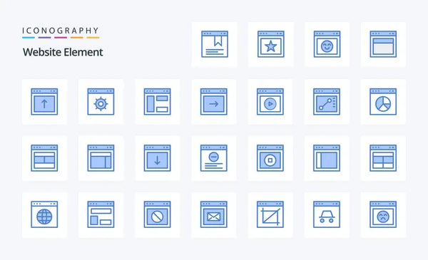 Strona Internetowa Element Blue Icon Pack — Wektor stockowy