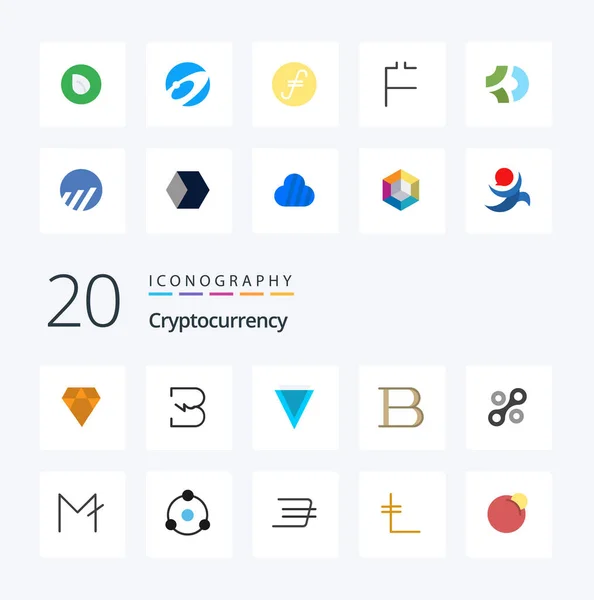 Cryptocurrency Flat Color Icon Pack Crypto Currency Crypto Currency Verge — Stock Vector