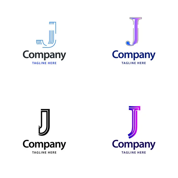 字母J大标志包装设计创意现代标志设计为您的业务 — 图库矢量图片
