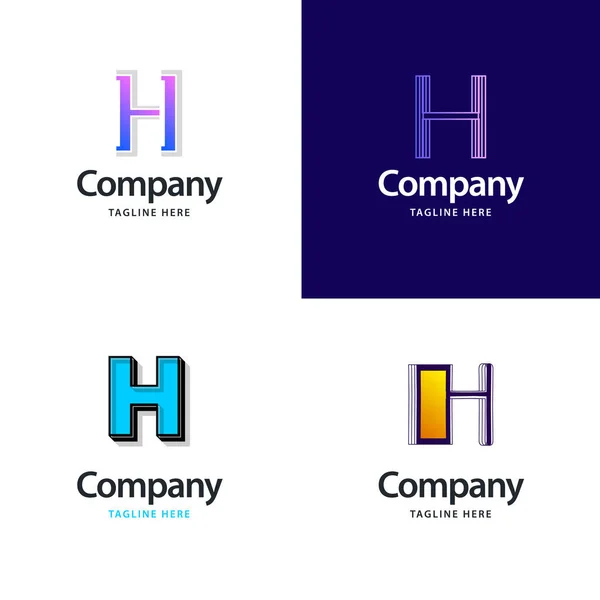 Buchstabe Big Logo Pack Design Kreatives Design Moderner Logos Für — Stockvektor
