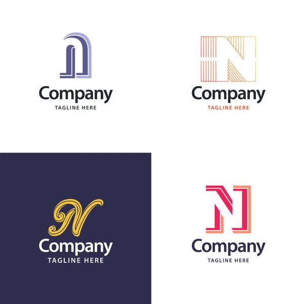 Letra Diseño Logo Grande Diseño Logotipos Creativos Modernos Para Negocio — Vector de stock