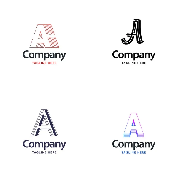 Letter Big Logo Pack Design Kreative Moderne Logos Design Für — Stockvektor