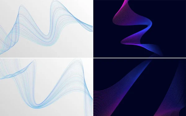 Create Professional Aesthetic Set Vector Line Backgrounds — Stock Vector