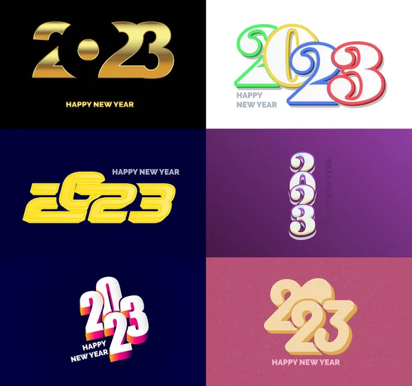Большой Набор Текстового Дизайна Логотипа 2023 Года Шаблон Проекта 2023 — стоковый вектор