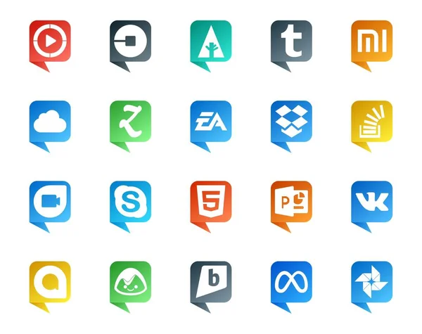 20 Social Media Speech Bubble Style Logo like foursquare wordpress twitter pinterest google play 17691001 Vector Art at Vecteezy