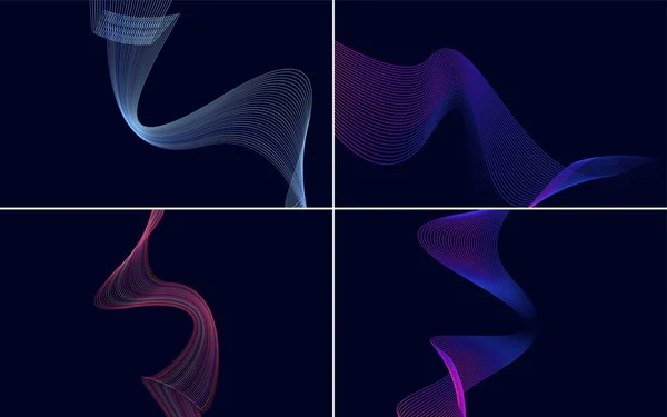 Modern Wave Curve Abstract Presentation Background Pack — Stock Vector