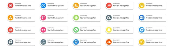 Social Media Follow Button Text Place Google Duo Whatsapp Android — Stock Vector
