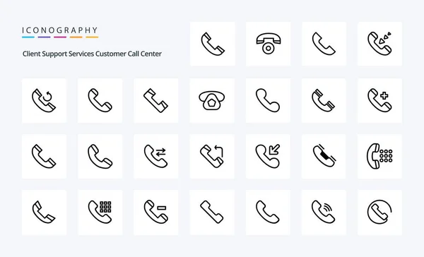 Call Line Icon Pack — Stock Vector