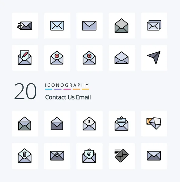 Email Line Filled Color Icon Pack Deletemail Communication Mail Email — Wektor stockowy