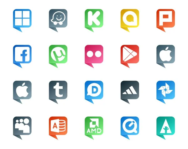 Sosyal Medya Konuşma Baloncuk Tarzı Logosu Benim Bölgem Google Oyunu — Stok Vektör