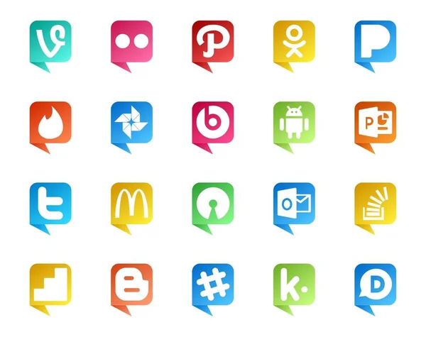 Social Media Discours Bubble Style Logo Comme Stock Débordement Stock — Image vectorielle