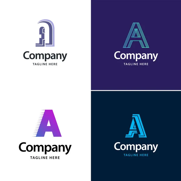 Letter Big Logo Pack Design Kreative Moderne Logos Design Für — Stockvektor