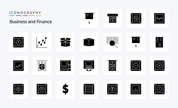 Finance Solid Glyph Icon Pack — Stock Vector