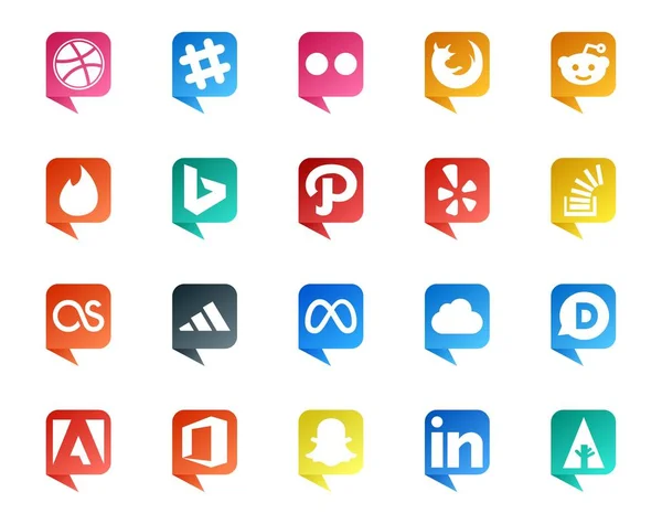 Social Media Speech Bubble Style Logo Als Meta Laatste Keer — Stockvector