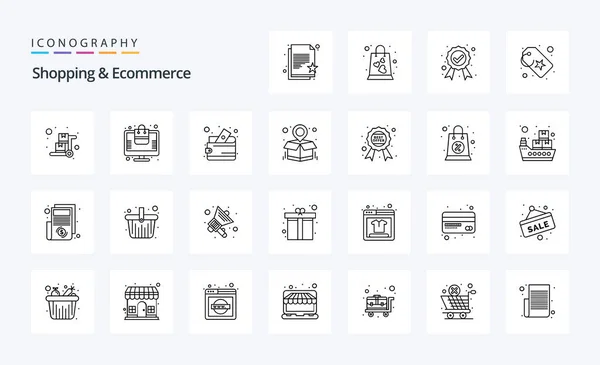 Shopping Ecommerce Line Icon Pack — Stock Vector