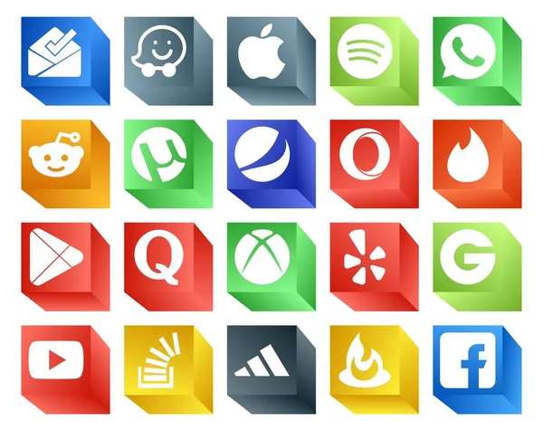 Social Media Icon Pack Including Youtube Кричи Опера Xbox Quora — стоковый вектор
