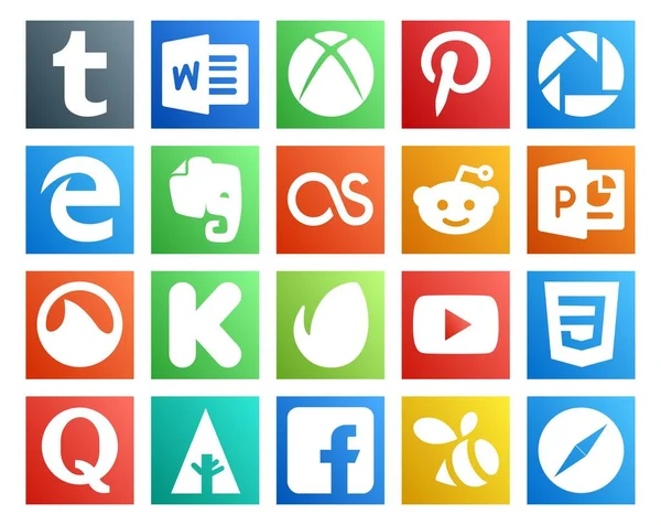 Social Media Icon Pack Including Question Css Reddit Video Envato — Stock Vector